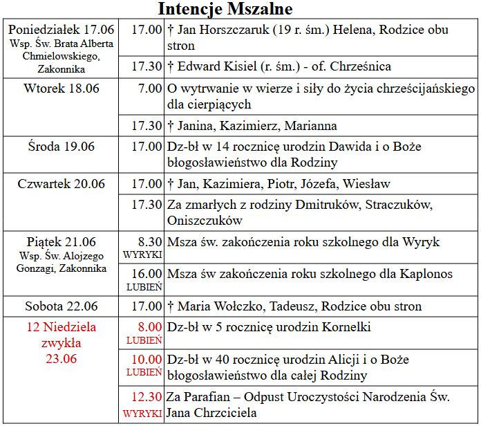 od 17.06 do 23.06.2024