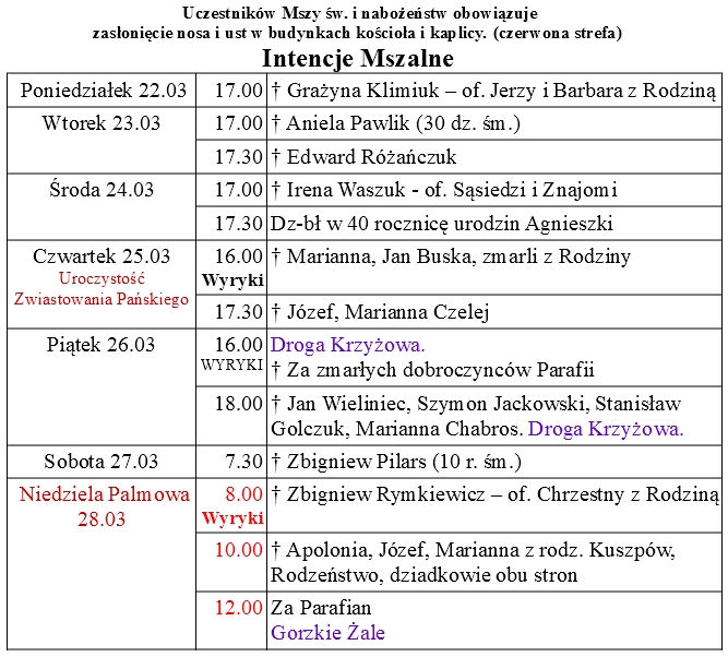 od 22.03 do 28.03.2021