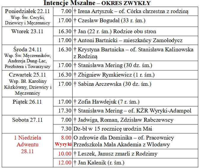 od 22.11 do 28.11.2021