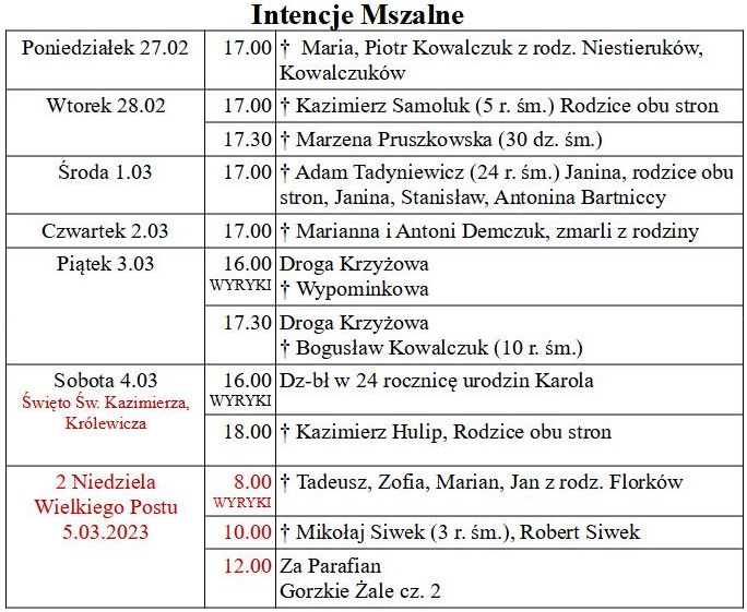 od 27.02 do 05.03.2023