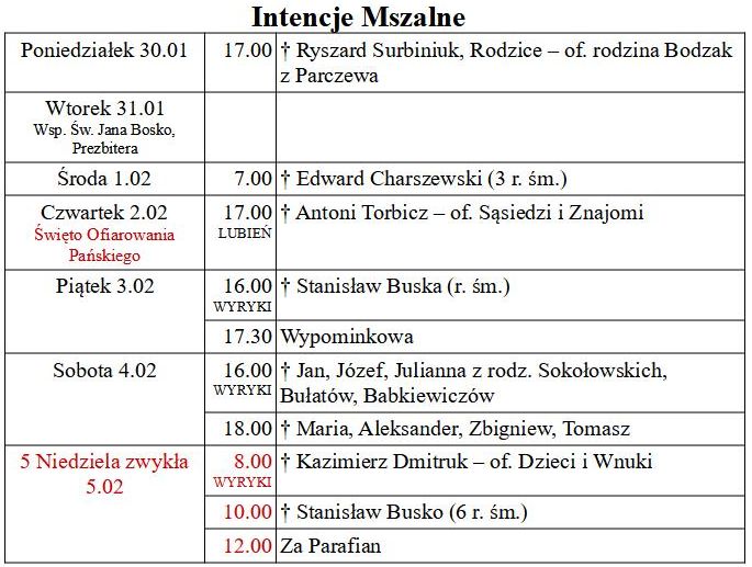 od 30.01 do 05.02.2023